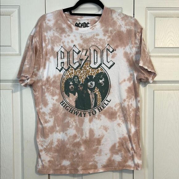 AC/DC Hybrid Apparel Size Small 100% Cotton Highway to Hell Tie-Dye Band T-Shirt - Picture 1 of 5